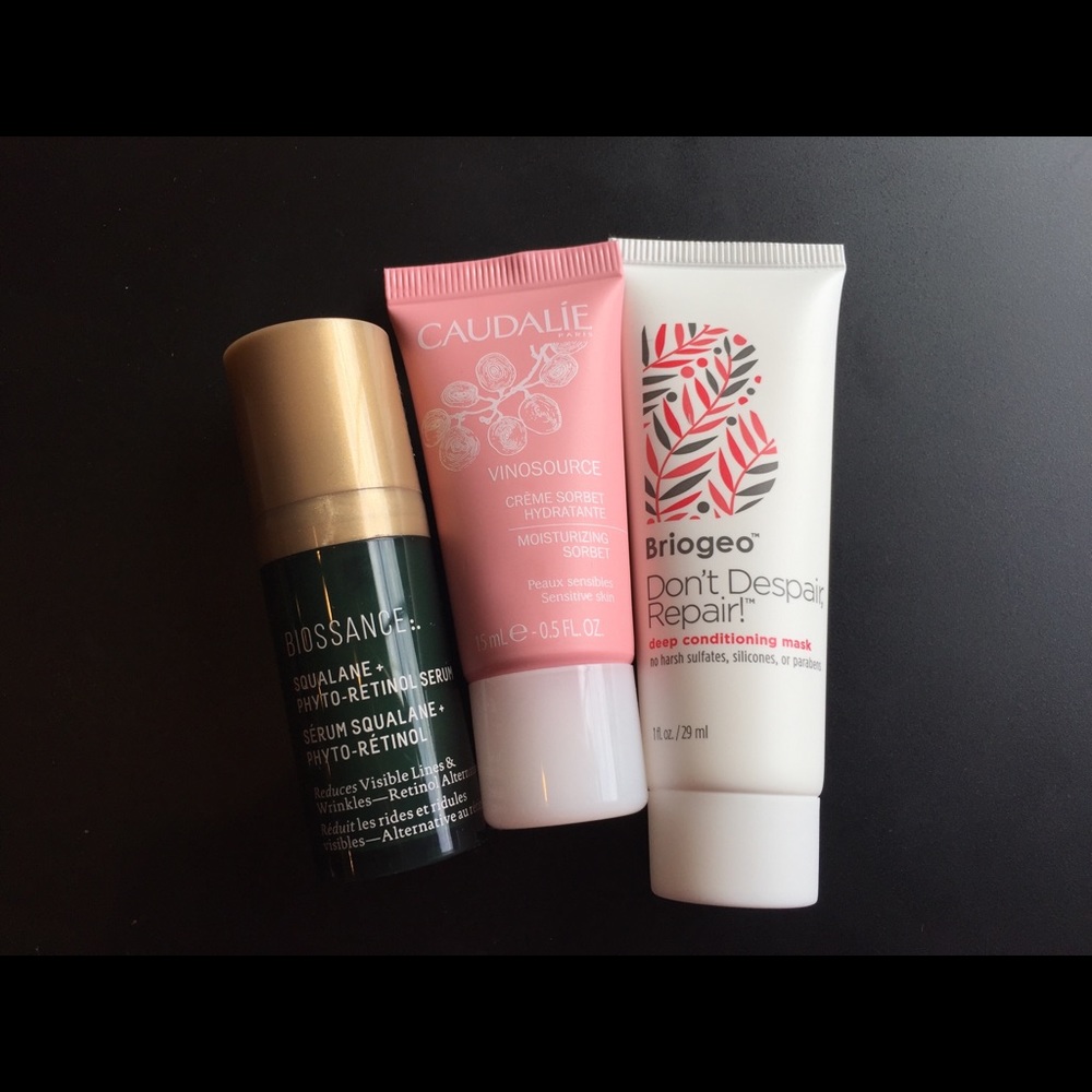 Natural skincare 3 big samples biossance briogeo